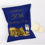 Womans Blue Gold Birthday Chip Bag Wrappers Flyer<br><div class="desc">Womans royal blue and Gold verjaardagstaartzakken met gouden hielkasten, geschenk, parfum en champagnebril op een eigen kleur achtergrond. Deze chiptas van het vrouwendag is gemakkelijk te personaliseren met jouw tekst en foto. Om te assembleren, verpak de brochure rond uw chip of tussenzak en veilig met dubbelzijdige of regelmatige band. Geschikt...</div>