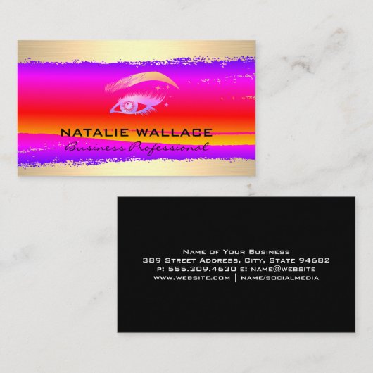 Womans Eye Logo | Goud geborsteld Visitekaartje (Voorkant / Achterkant)