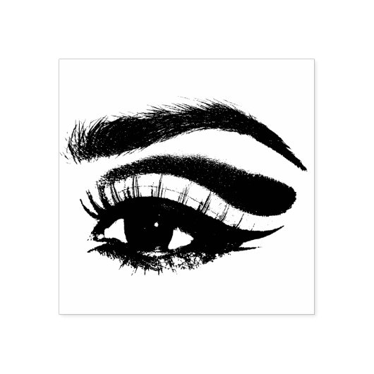 Womans Eye Makeup Beauty Black en white Art Rubberstempel (Afrduk)