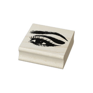 Womans Eye Makeup Beauty Black en white Art Rubberstempel