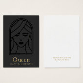 Woman's Face Black Earring Jewelry Display Card Visitekaartje (Voorkant /achterkant)