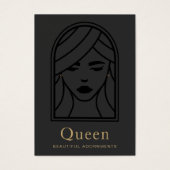 Woman's Face Black Earring Jewelry Display Card Visitekaartje (Voorkant)