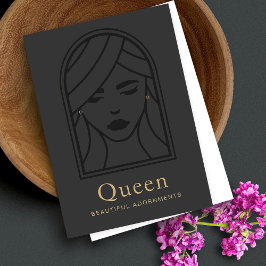 Woman's Face Black Earring Jewelry Display Card Visitekaartje