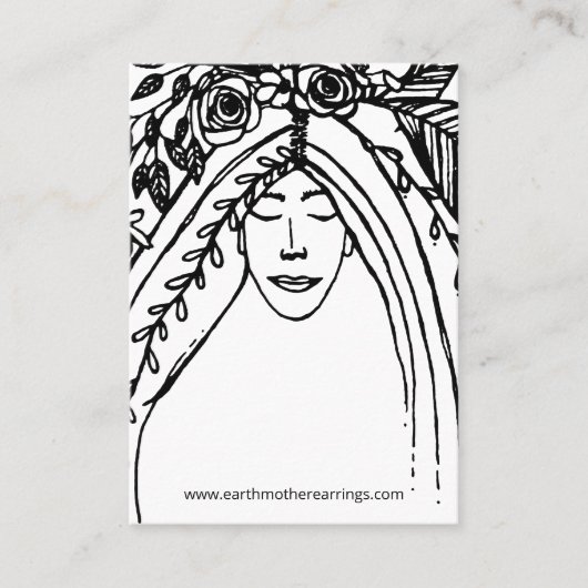 Woman's Face Earring Display Houder Visitekaartje (Voorkant)