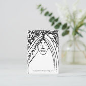 Woman's Face Earring Display Houder Visitekaartje (Staand voorkant)