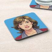 Woman's Face Pixel Art Onderzetter Set (Linkerzijde)
