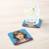 Woman's Face Pixel Art Onderzetter Set (Rechterzijde)