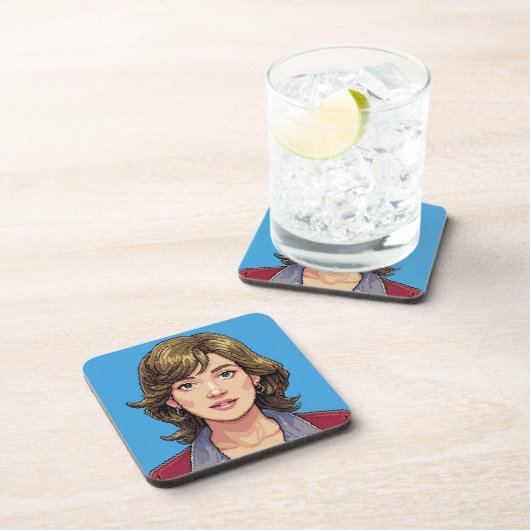 Woman's Face Pixel Art Onderzetter Set (Rechterzijde)