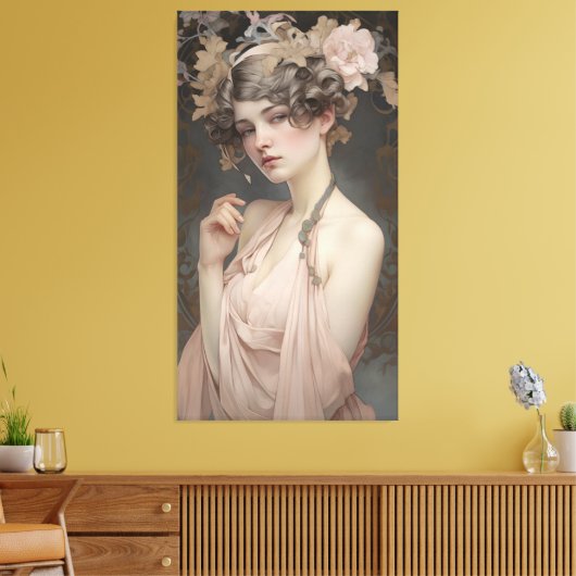 Woman's Femininity, Nouveau Art Canvas Afdruk (Insitu (Woonkamer))