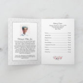 Woman's Funeral Program | Pink Floral Kaart (Binnen)