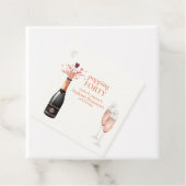 Woman's Funny Popping Champagne 40th Birthday Bedankjes Labels (In situ)