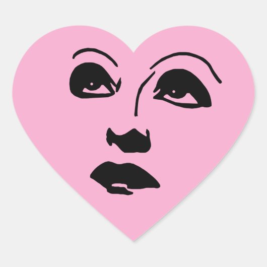 Womans gezicht die op Makeup lijken Hart Sticker (Voorkant)