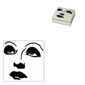 Womans gezicht die op Makeup lijken Rubberstempel (Gestempeld)