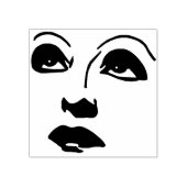 Womans gezicht die op Makeup lijken Rubberstempel (Afrduk)