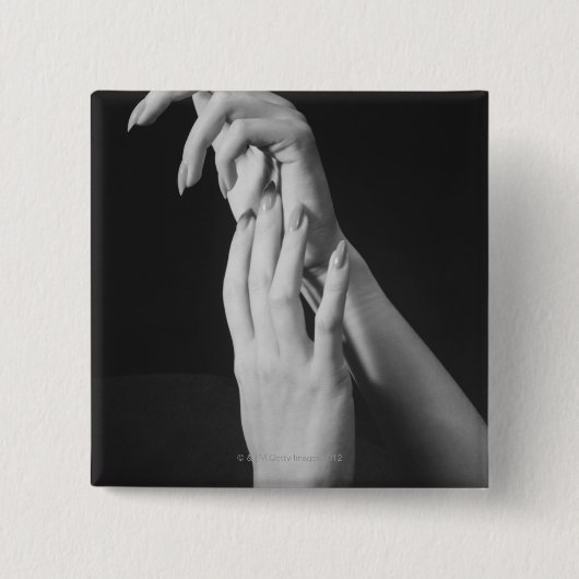 Womans Hands Vierkante Button 5,1 Cm (Voorkant)