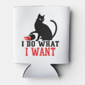 Woman's I Do What I Want Sassy Black Cat Coffee Blikjeskoeler (Voorkant)