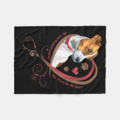 Womans Jack Russell Terrier Shirt Parson Russell T Fleece Deken (Voorkant (Horizontaal))