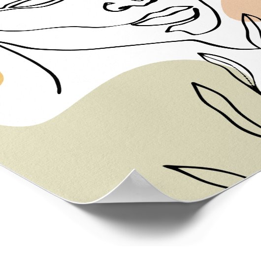 Womans laten zien hoe modern kunst afdrukken, Abst Poster (Hoek)