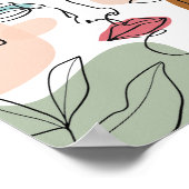 Womans laten zien hoe modern kunst afdrukken, Abst Poster (Hoek)