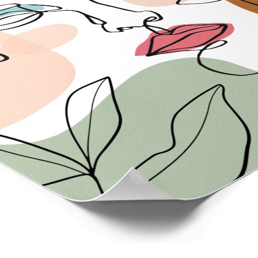 Womans laten zien hoe modern kunst afdrukken, Abst Poster (Hoek)