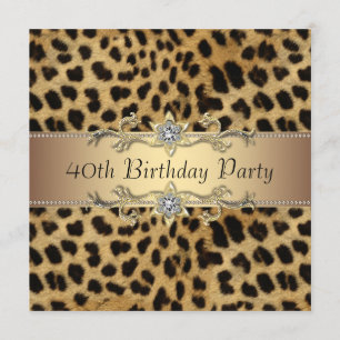 Womans Leopard 40ste verjaardag Uitnodiging