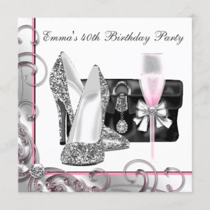Womans Pink Birthday Party Kaart