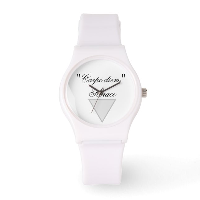Woman's Sporty White Silicon Watch Horloge (Voorkant)