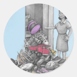 Woman's Stuff Herfsten uit de kast Grijswaarden Kl Ronde Sticker