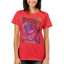 Womans T-Shirt met roos in fijne vorm