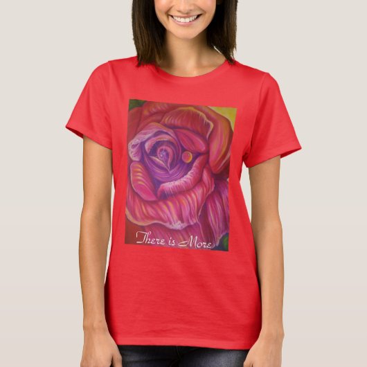 Womans T-Shirt met roos in fijne vorm (Voorkant)