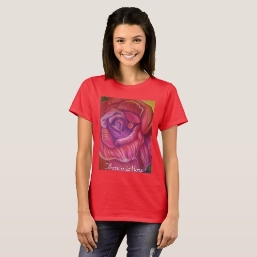 Womans T-Shirt met roos in fijne vorm (Voorkant volledig)