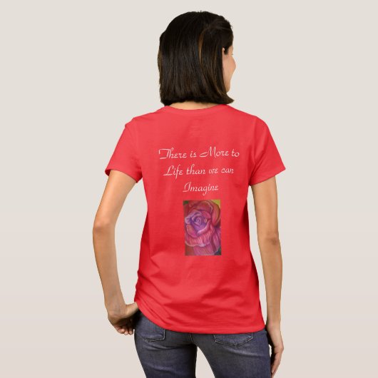 Womans T-Shirt met roos in fijne vorm (Achterkant volledig)
