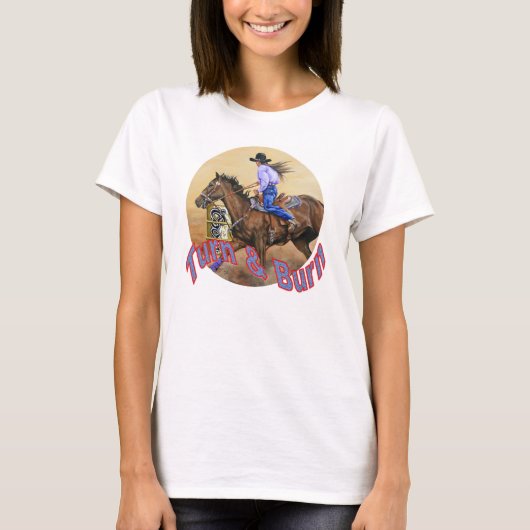 Woman's White Barrel Race T-Shirt (Voorkant)