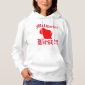 Womans White en Red Milwaukee Hoddie Hoodie (Voorkant)