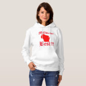Womans White en Red Milwaukee Hoddie Hoodie (Voorkant volledig)