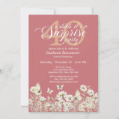 Woman's White Wildflower Surprise 40th Birthday Kaart (Voorkant)