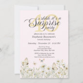 Woman's White Wildflower Surprise 40th Birthday Kaart (Voorkant)