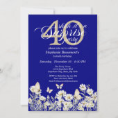 Woman's White Wildflower Surprise 40th Birthday Kaart (Voorkant)