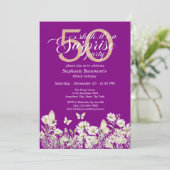 Woman's White Wildflower Verrassing 50ste verjaard Kaart (Staand voorkant)