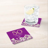 Woman's White Wildflower Verrassing 50ste verjaard Kartonnen Onderzetters (Insitu)