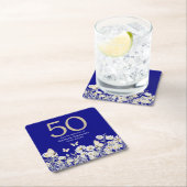 Woman's White Wildflower Verrassing 50ste verjaard Kartonnen Onderzetters (Insitu)