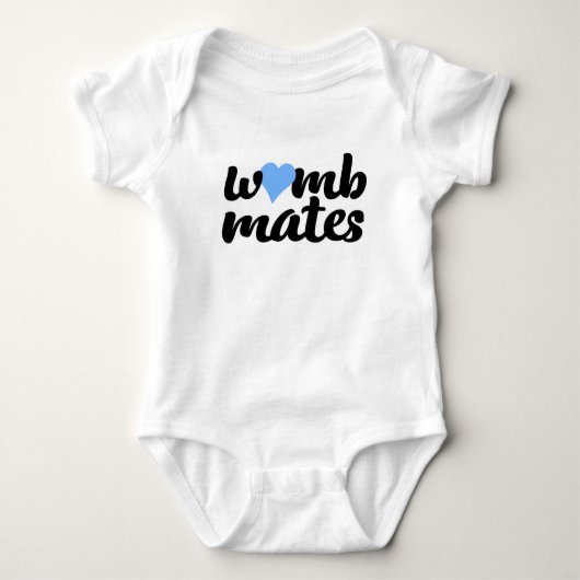 Womb Mates Blue Heart Twins Bodysuit (Voorkant)