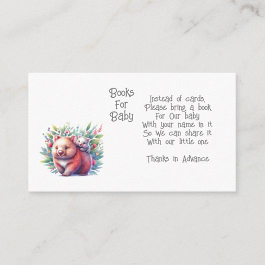 Wombat Animal Books voor Baby Enclosure Kaart (Voorkant)