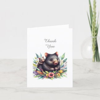 Wombat Animals Baby shower Bedankt Opmerking Kaart