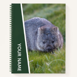 Wombat Australia Cute Animal, Personalized Green Notitieboek