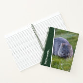 Wombat Australia Cute Animal, Personalized Green Notitieboek (Binnen)