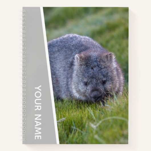 Wombat Australia Cute Animal, Silver Notitieboek (Voorkant)
