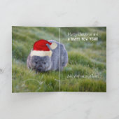 Wombat Australia Red Santa Hat Merry Kerstmis Kaart (Binnen)