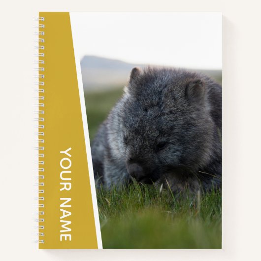Wombat Australië Knuffig Dier Eet, Goud Notitieboek (Voorkant)