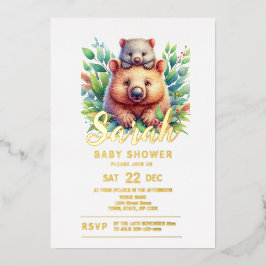 Wombat-Baby shower Folie Uitnodiging